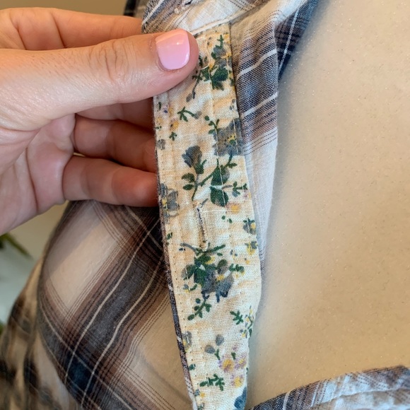 Free People Plaid Buttondown - Picture 4 of 8